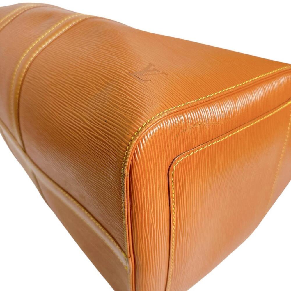 LOUIS VUITTON Brown Leather Keepall 50 Boston Bag - Picture 10 of 16